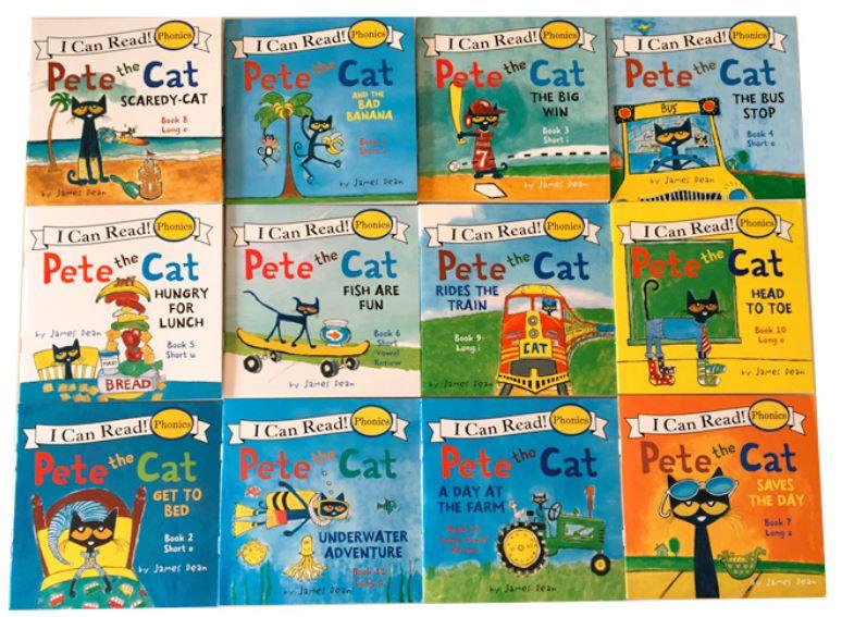 Bộ sách truyện tiếng anh mini - I can read with Pete the Cat mini 12 cuốn