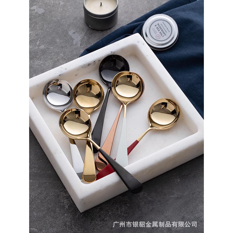 Sét 5 thìa inox mạ vàng cao cấp