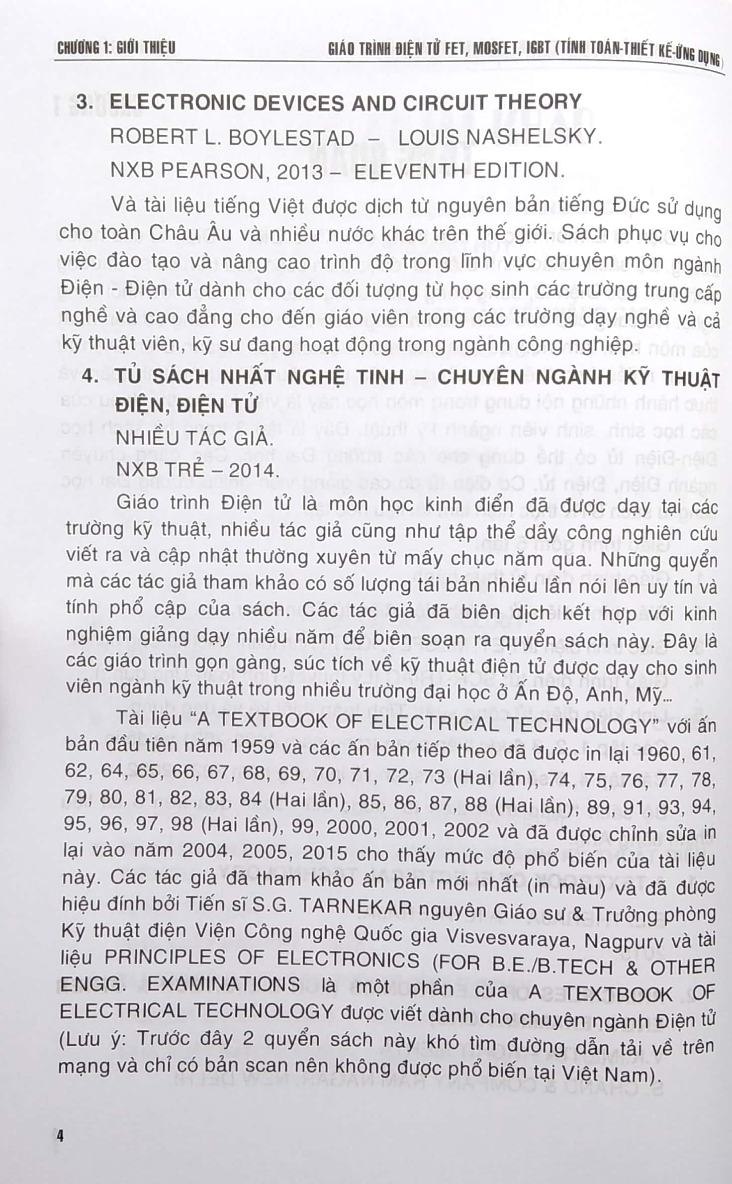 Giáo Trình Điện Tử FET, MOSFET, IGBT (Tính Toán - Thiết Kế - Ứng Dụng)