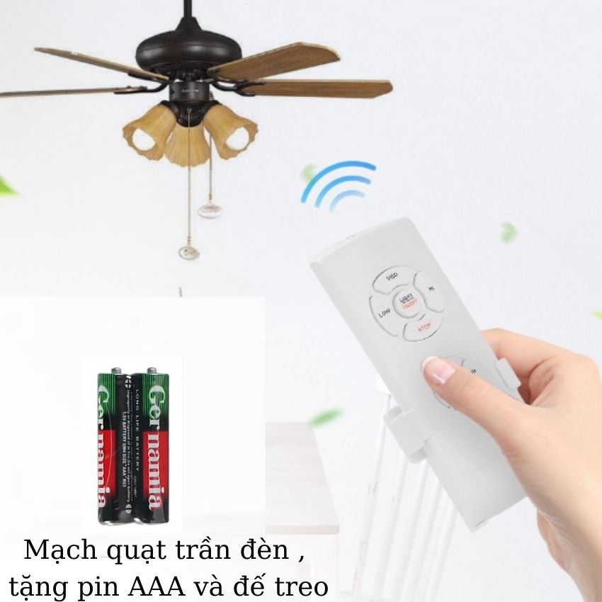 [Loại tốt có biến áp] Bộ điều khiển từ xa cho quạt trần đèn bằng sóng RF, mach quat tran