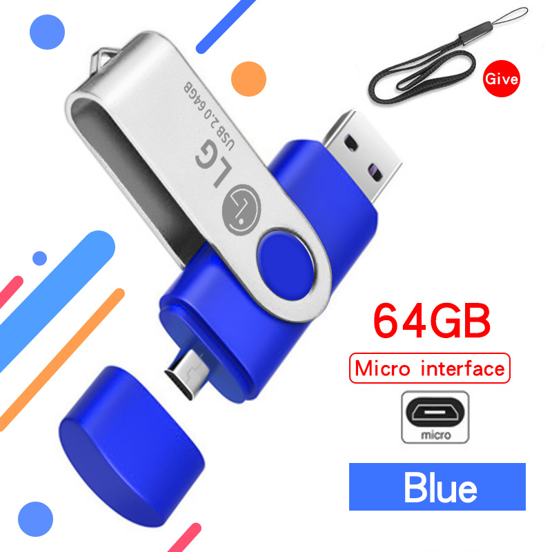 LG USB2.0 Colorful Pen drive 64GB OTG Memory Stick Metal USB Flash Drive For Samsung S6 S7 Edge Sony Z3 Z4 Z5