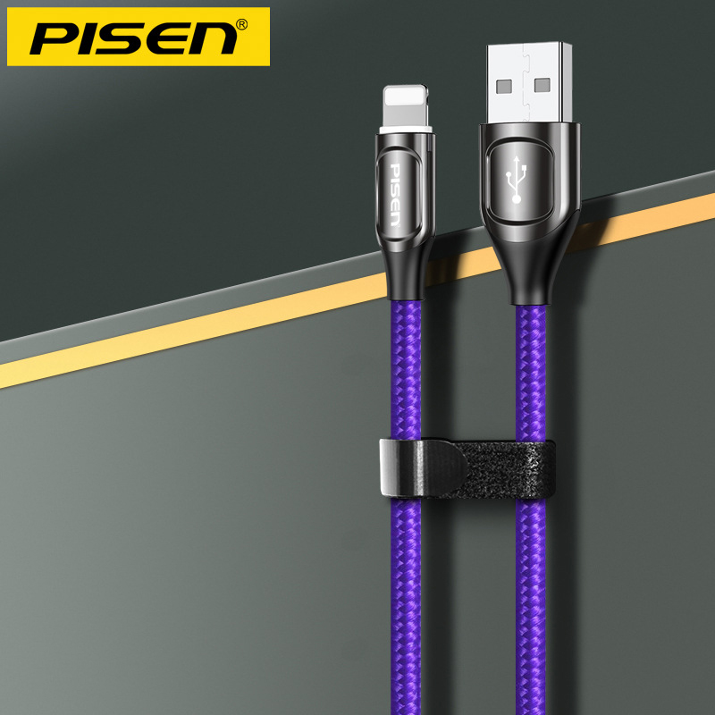 Cáp sạc Pisen tự ngắt thông minh cho Iphone, Ipad