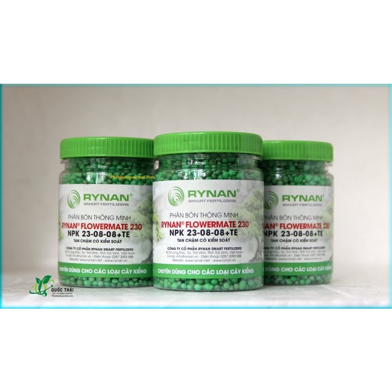 Phân bón tan chậm rynan- phân bón thông minh npk 23-8-8+te, hũ 150gam