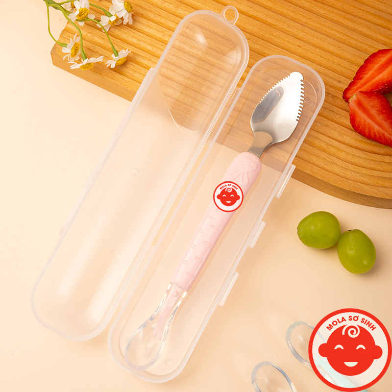 Thìa nạo hoa quả 2 đầu cho bé tập ăn dặm
