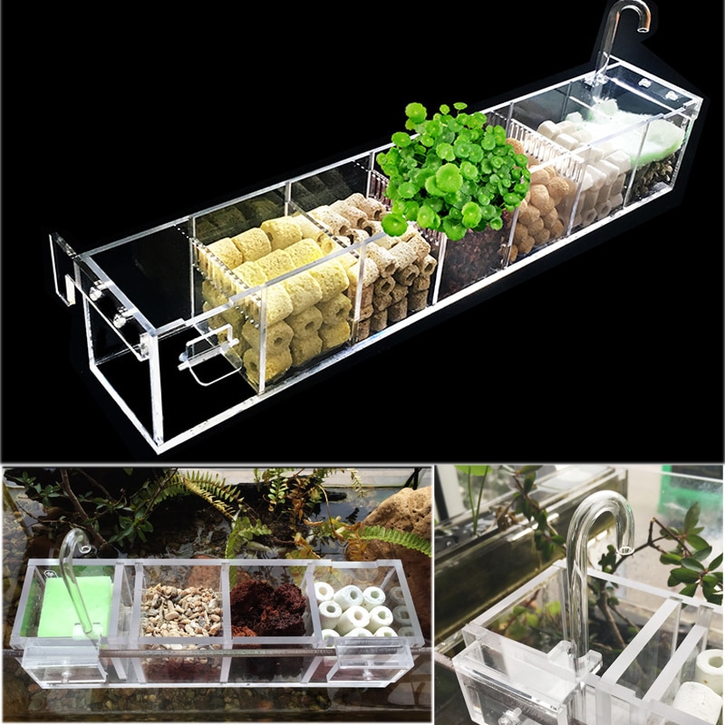 Lọc tràn trên bể cá ACRYLIC - Hộp lọc mini cài thành bể
