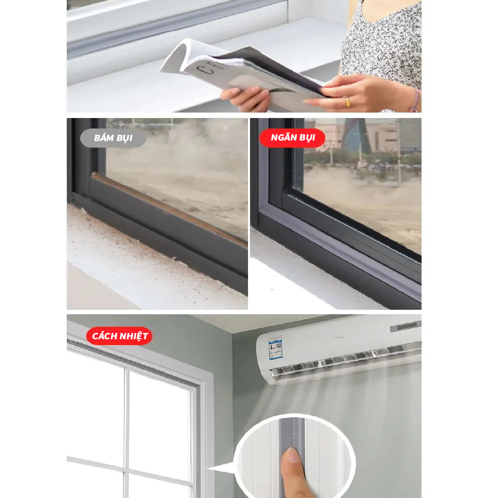 2 Mét Thanh Ron Dán Cửa Sổ Chống Gió, Nước, Khói Bụi