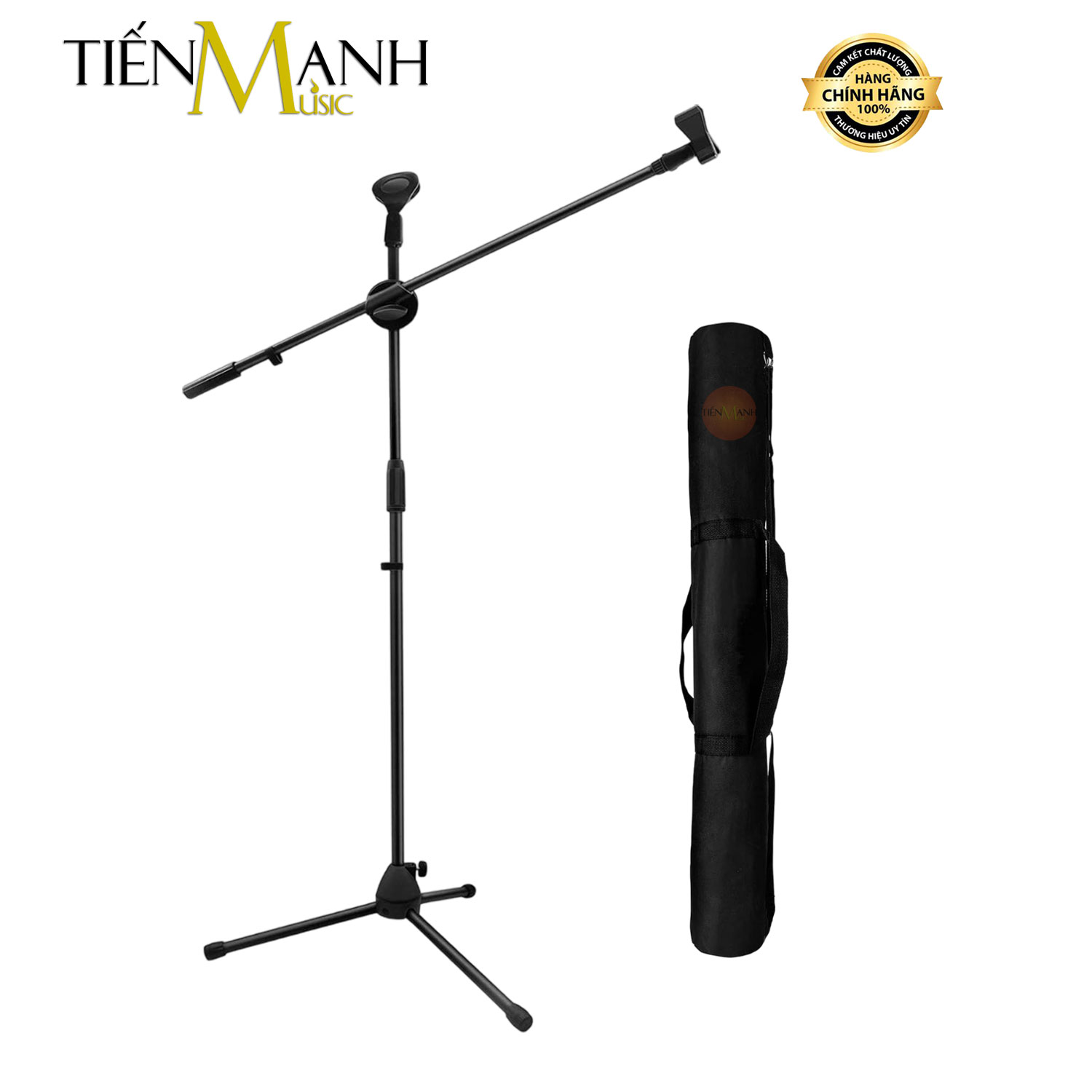 Chân micro đứng dr.mic ms200 - giá đỡ đế kẹp bom mic stand thu âm livestream, sân khấu microphone boom ms-200