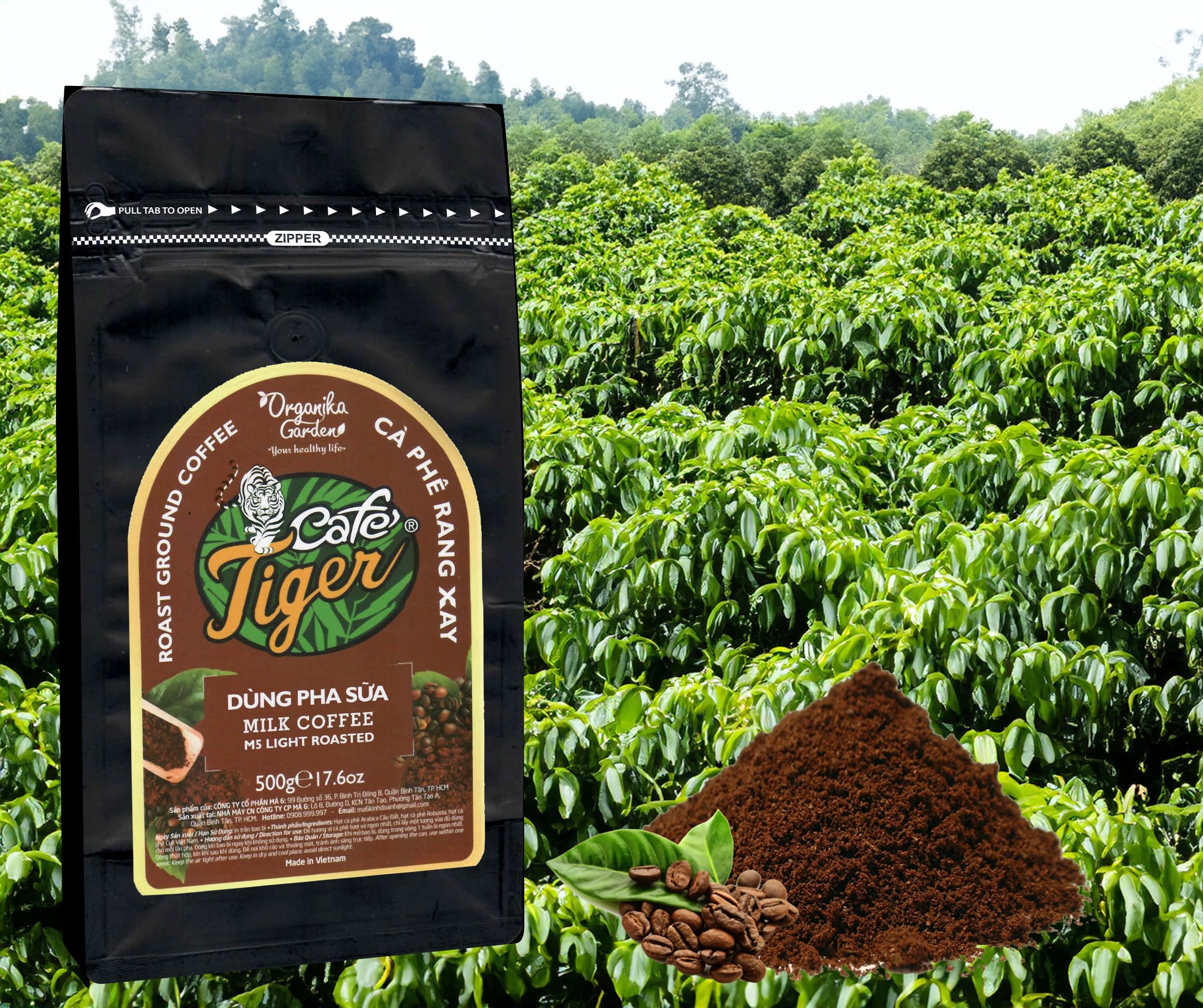 Café Tiger - DÙNG PHA SỮA 500gr (MILK COFFEE M5 LIGHT ROASTED)