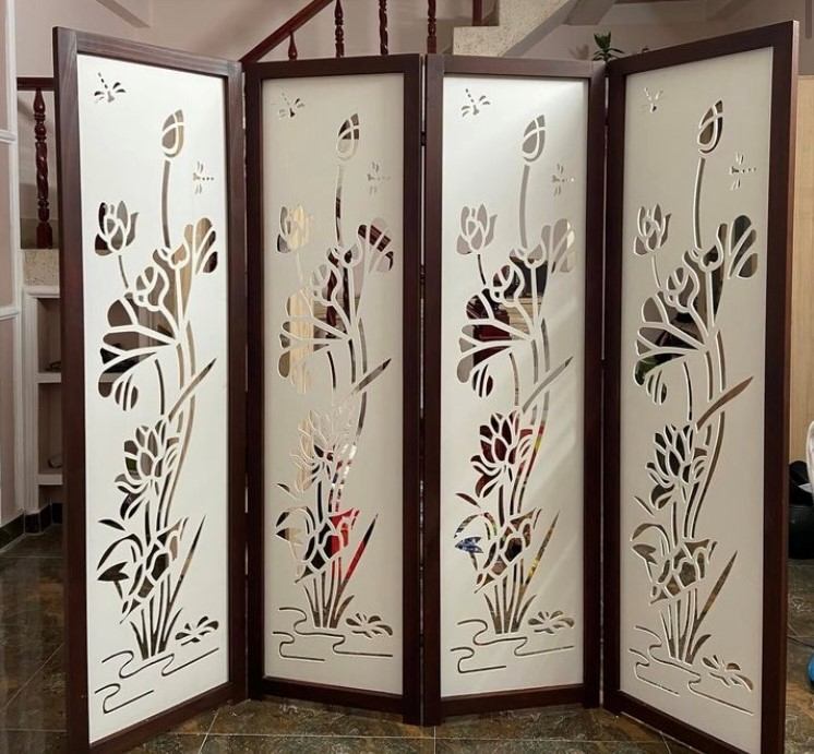 Bình phong gỗ cnc