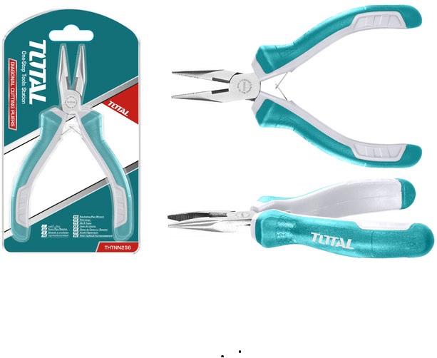 Kìm mũi nhọn mini total thtmn256 | kềm mũi nhọn kích thước 4,5 "/ 115mm, đầu kềm được đánh bóng và chống gỉ, tay cầm hai