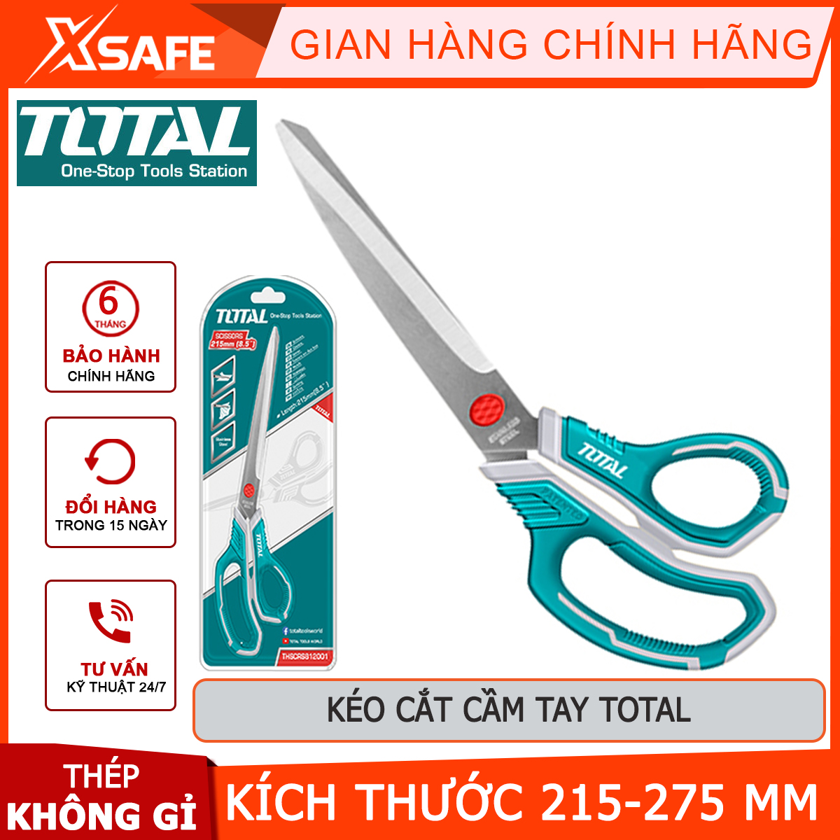 Cutting Scissors portable total | scissors paper cutting size 215mm (8,5 ") - 275mm(10-3/4") material Stainless Steel high thick blade 2,5mm cut off the different material [Main genuine] [xsafe]