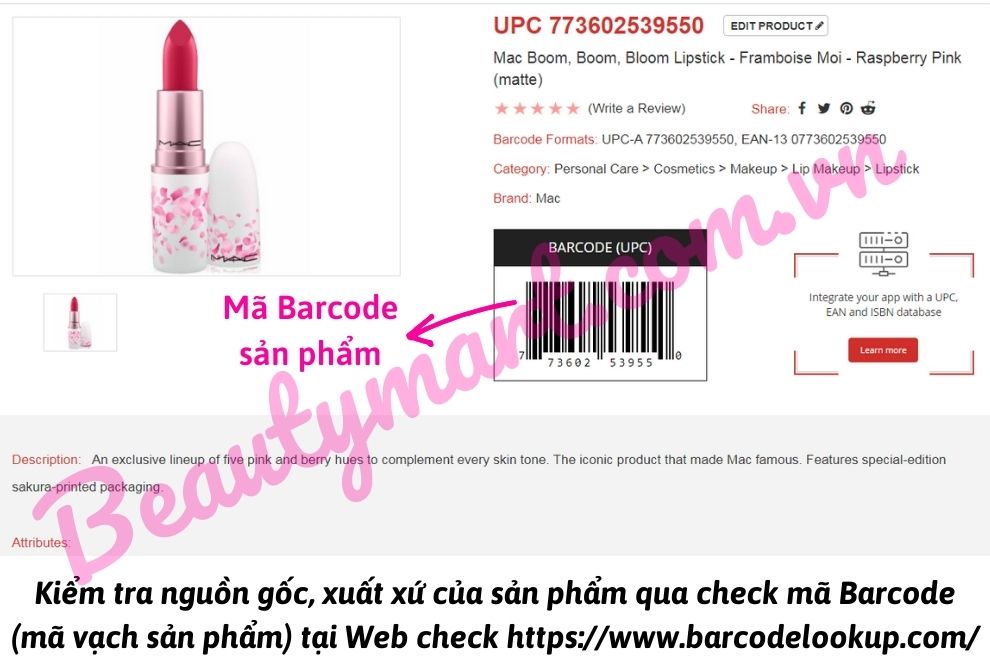 Son MAC Framboise Moi màu đỏ hồng