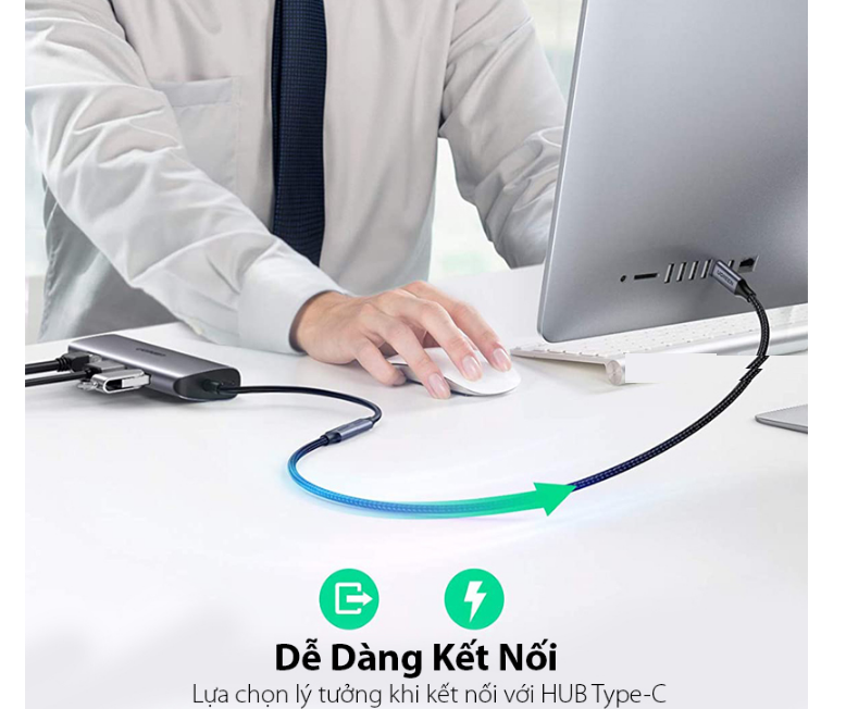 Cáp nối dài USB Type C 3.1 Gen 2 dài 0.5m Ugreen 80810 Chính Hãng