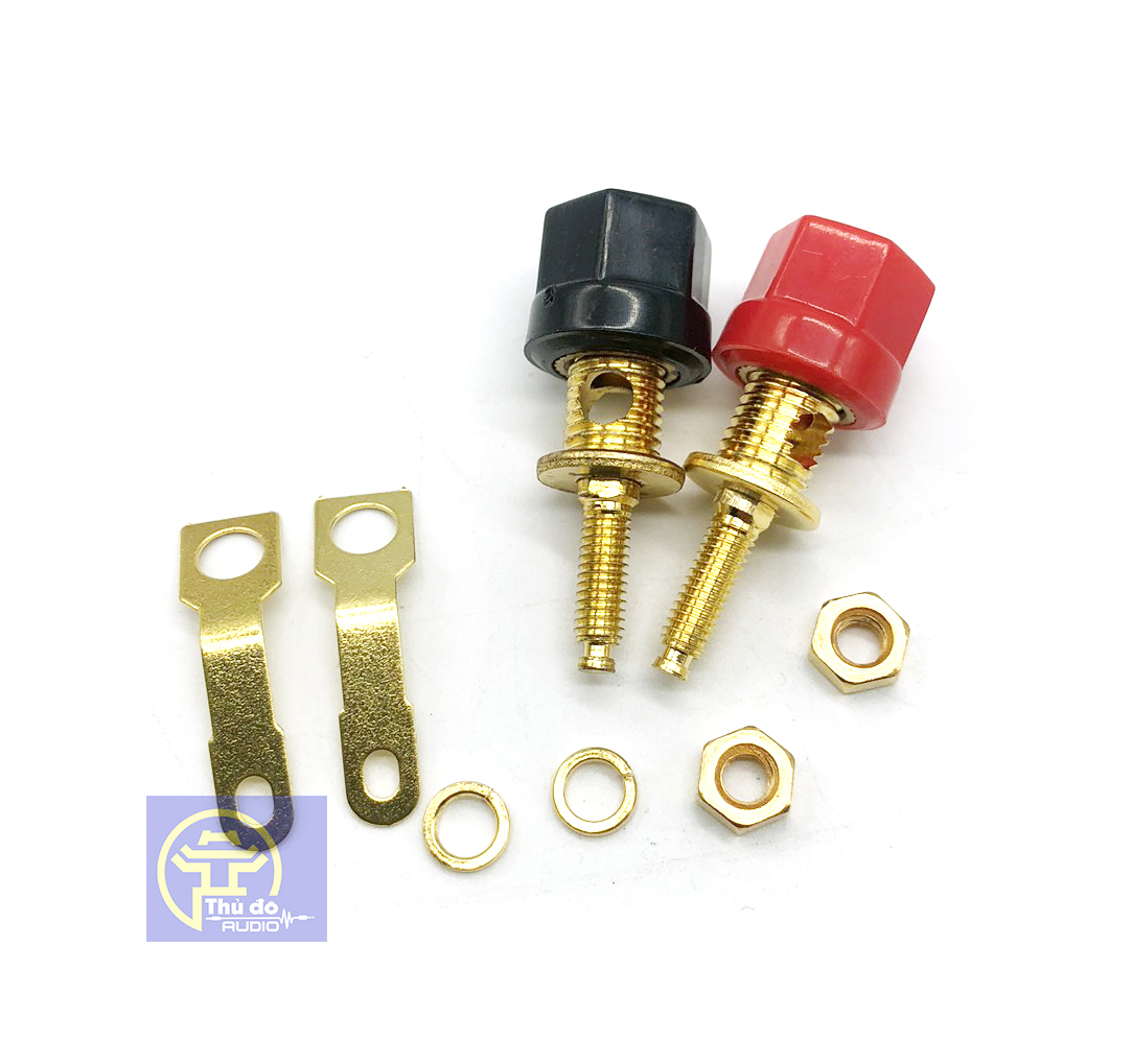 04 cái Cọc loa đơn đỏ đen loại tốt