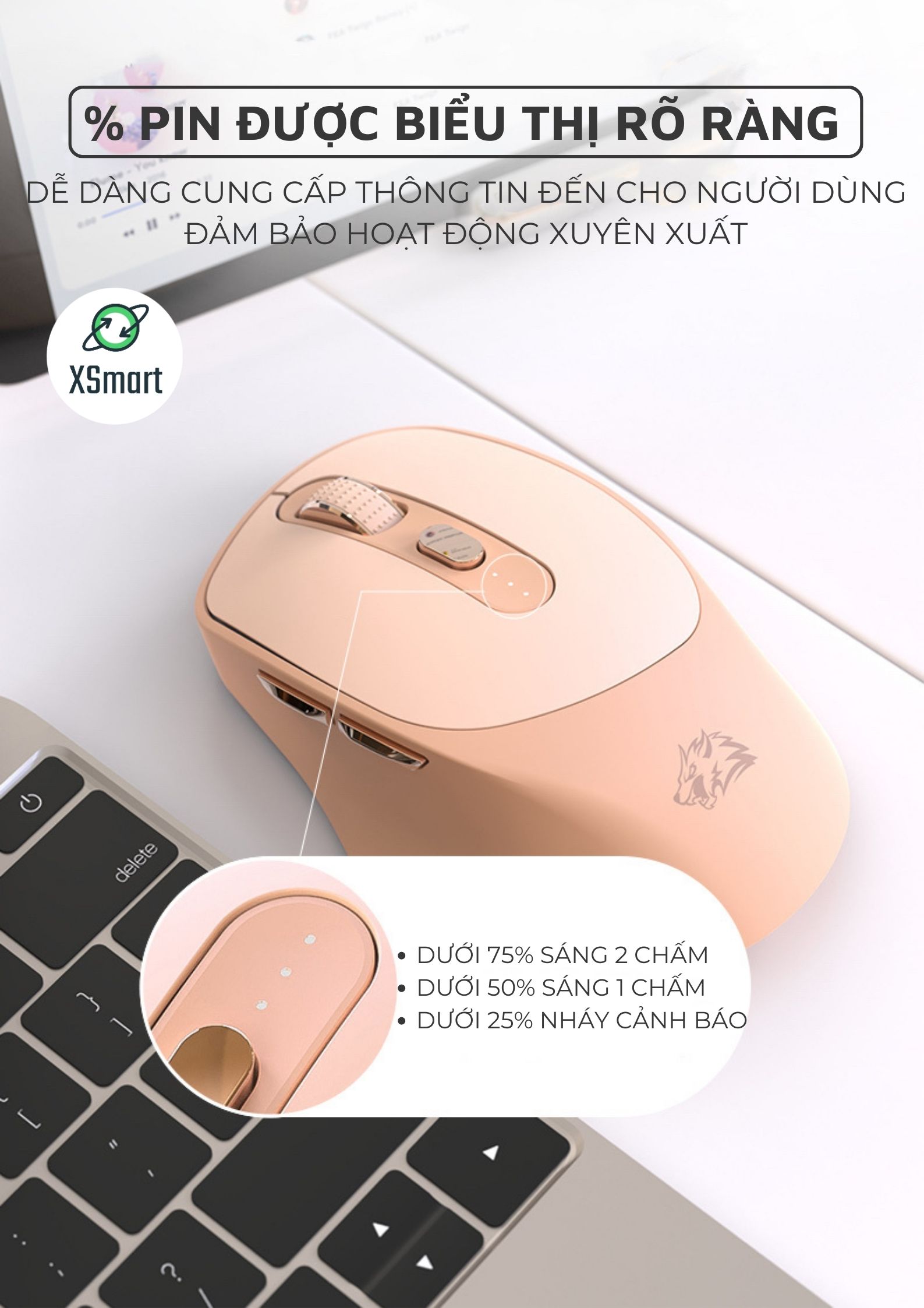 Chuột Máy Tính Bluetooth X7 Wireless Pin Sạc Kết Nối 2 Chế Độ Cho Mọi Thiết Bị Máy Tính, Laptop, ipad