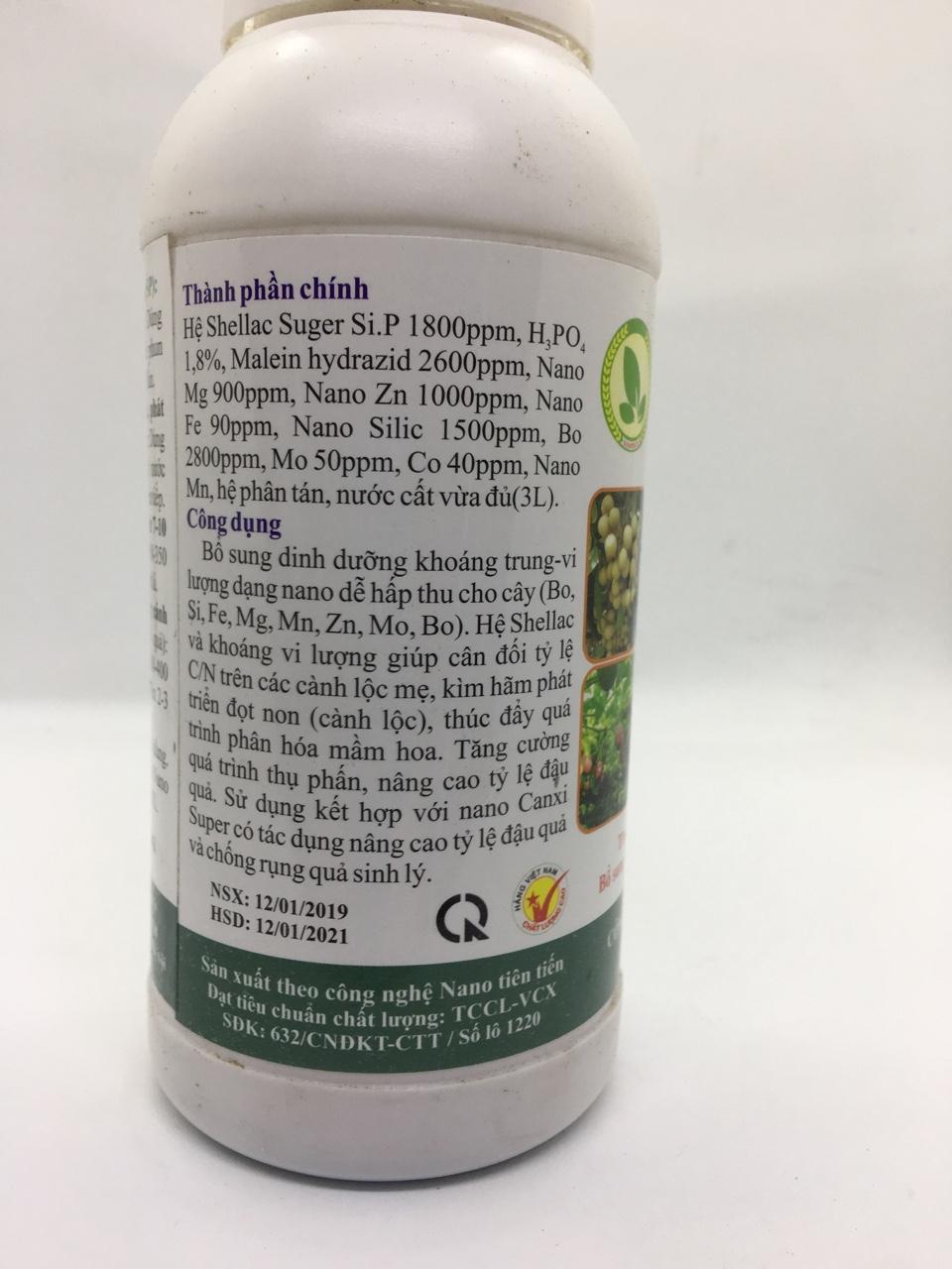 Chế phẩm Nano SHELLAC SUGER kích thích ra hoa, đậu quả