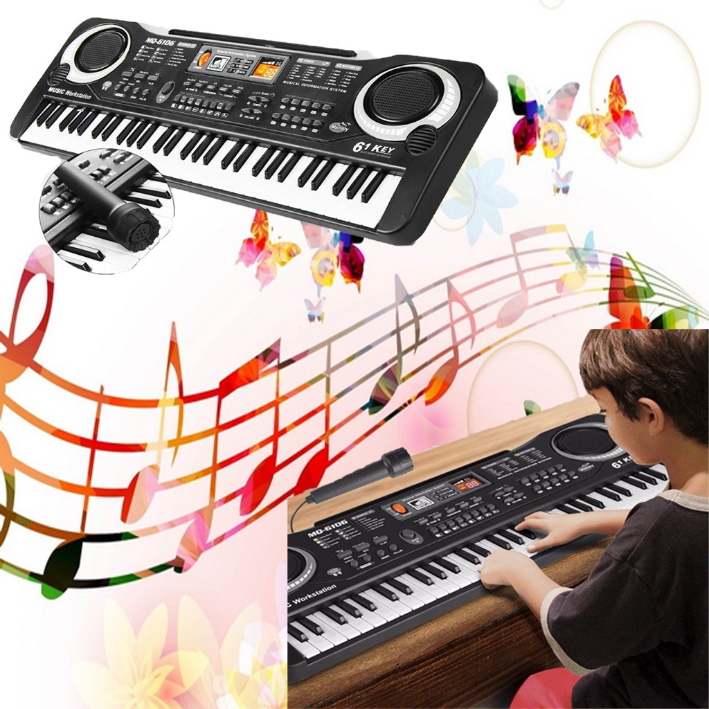 [ CHÍNH HÃNG PIANO ] Mua Đàn piano giá rẻ 61 phím Tặng Míc Đàn Kỹ Thuật Số Âm Cực Hay - Đàn Có Mic Có Nguần Bé học đàn tại nhà phát triển tay trí não thuộc bàn phím BH 1 Năm Shop BBQ1