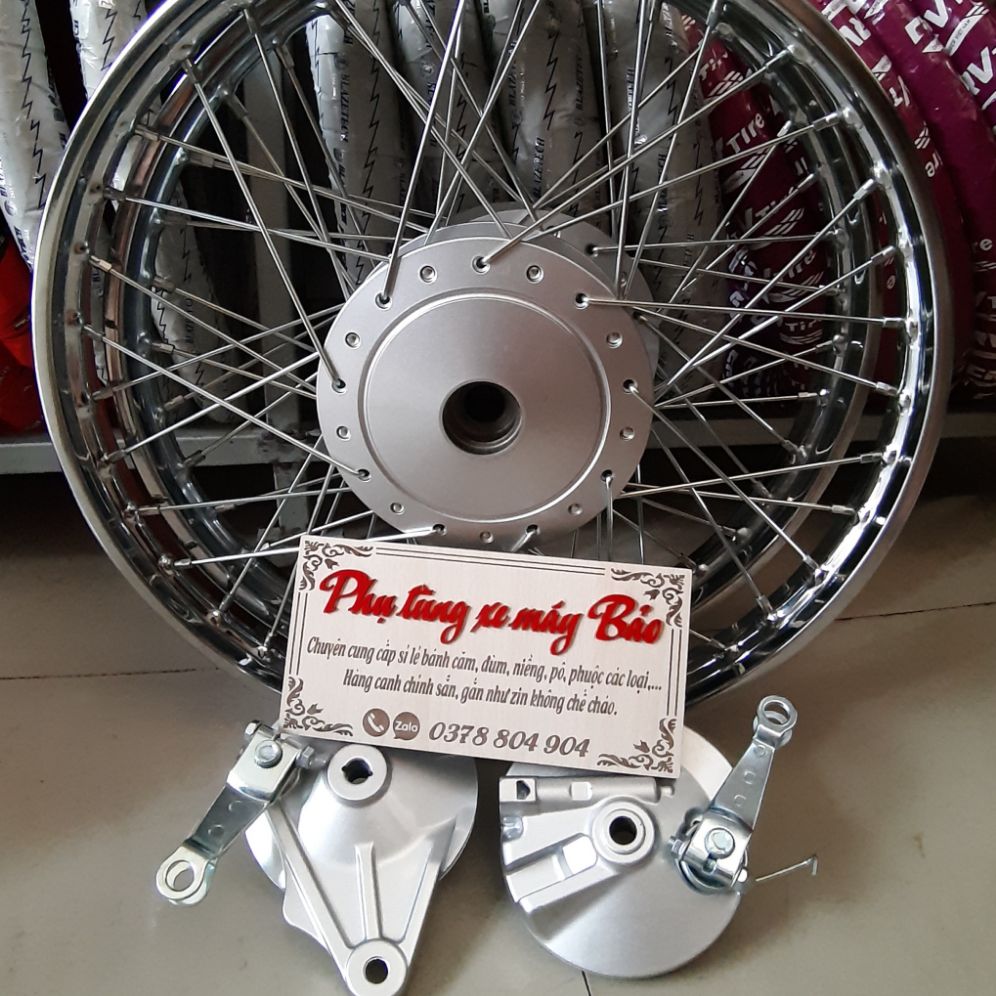 Bánh căm xe  gắn WAVE RIM đùm( zin 2018 ) niềng union 1.2 1.4 kèm (2 má đùm trước sau mới 1:1)  như hình