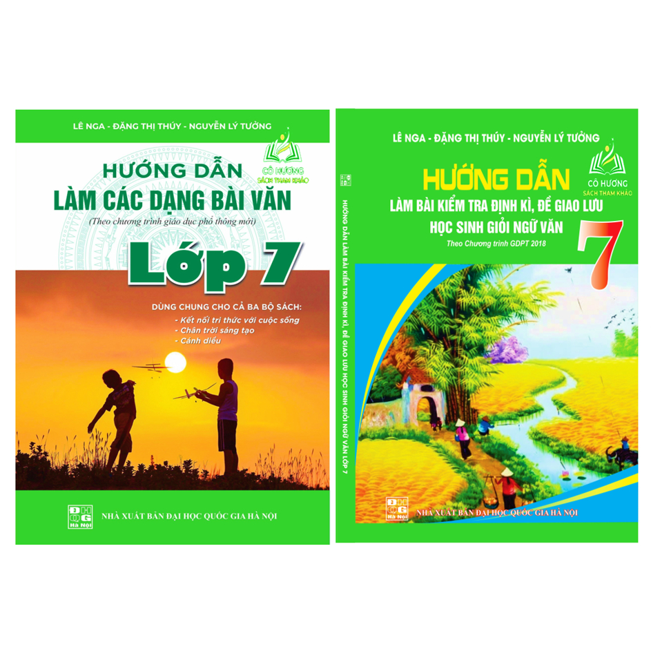 Sách - Combo 2 cuốn Hướng dẫn làm bài kiểm tra định kì + Hướng dẫn làm các dạng bài văn lớp 7