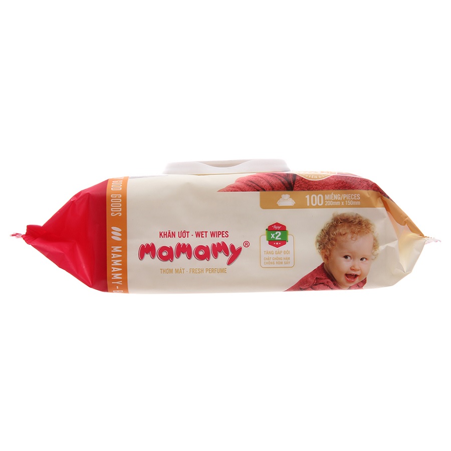 Khăn ướt Mamamy 100 tờ mùi thơm mát có nắp