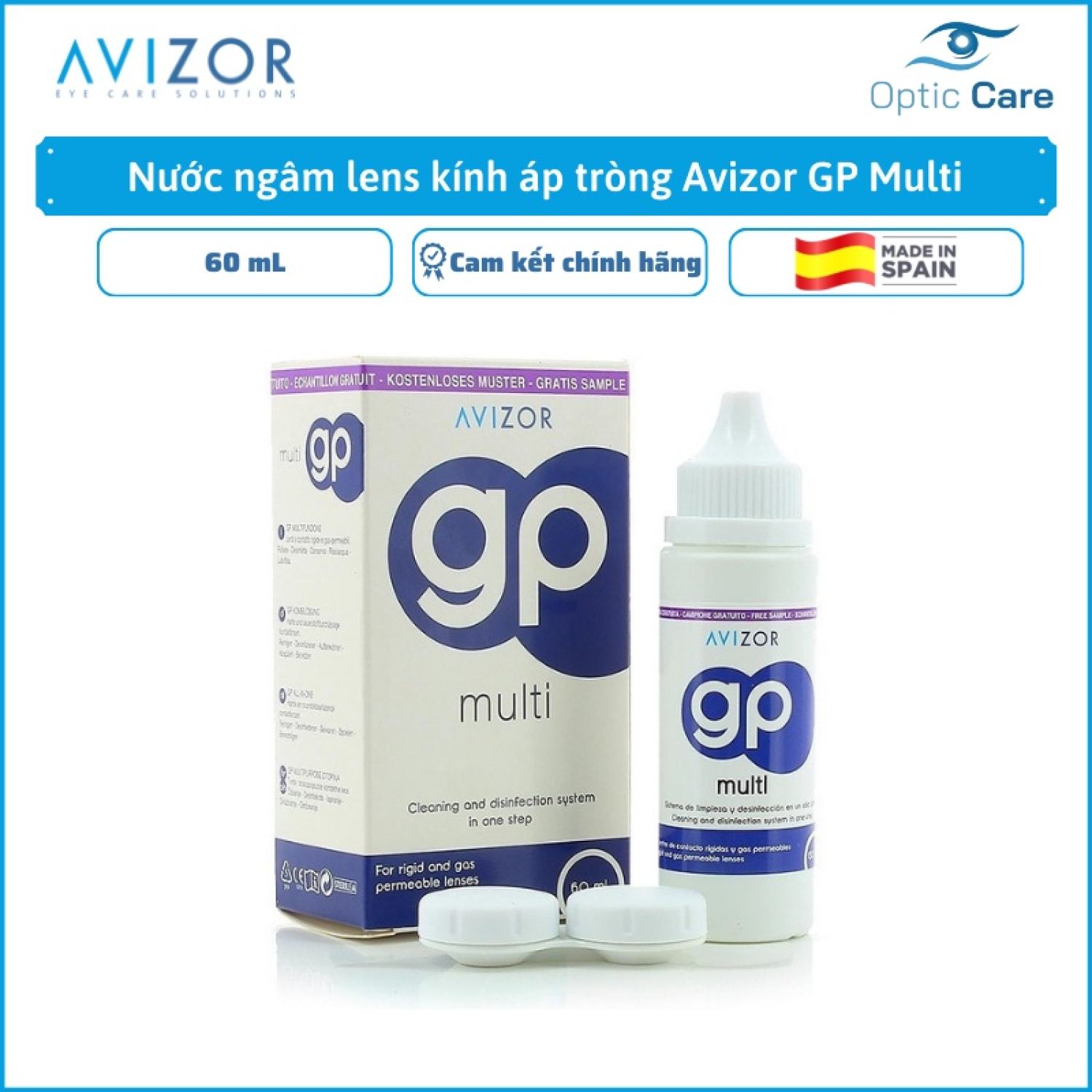 (tặng GP 60ml + Clean 60ml) - Combo 6 Dung dịch ngâm kính GP Multi 240ml