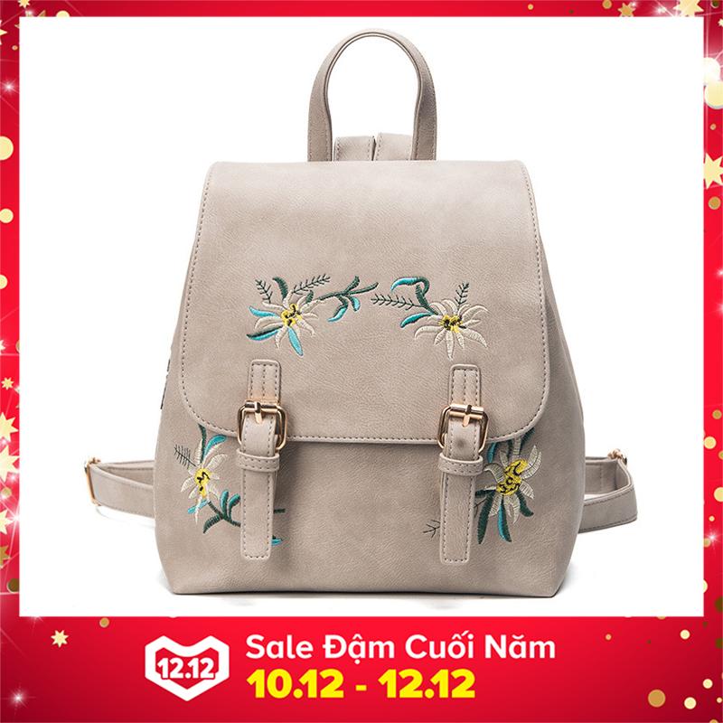 Ba lô nữ da thêu hoa cao cấp beri 048-051