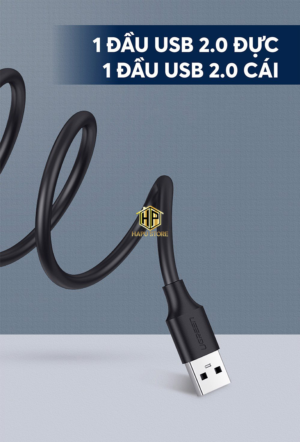 Ugreen 10313 - Cáp USB 2.0 nối dài 0,5M cao cấp - HapuStore