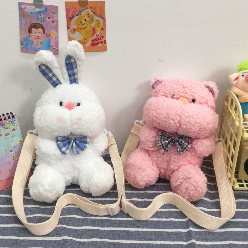 Túi đeo chéo Thỏ Bông Bunny dễ thương, túi đeo chéo hình thú bông đáng yêu phong cách Hàn Quốc