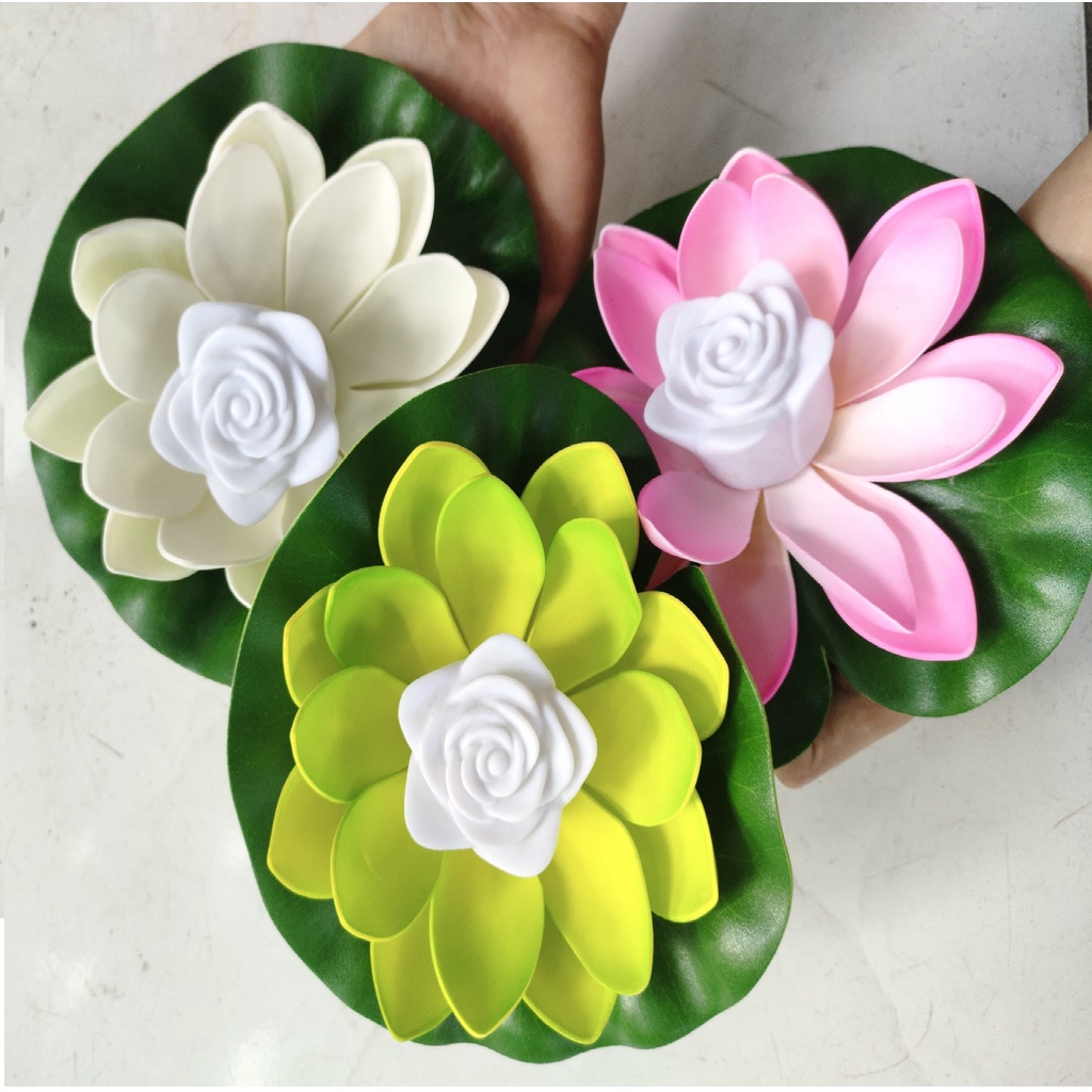 Đèn Hoa sen Nhiều cánh LED 3D 18cm(có thể thả dưới nước,cầu nguyện...)