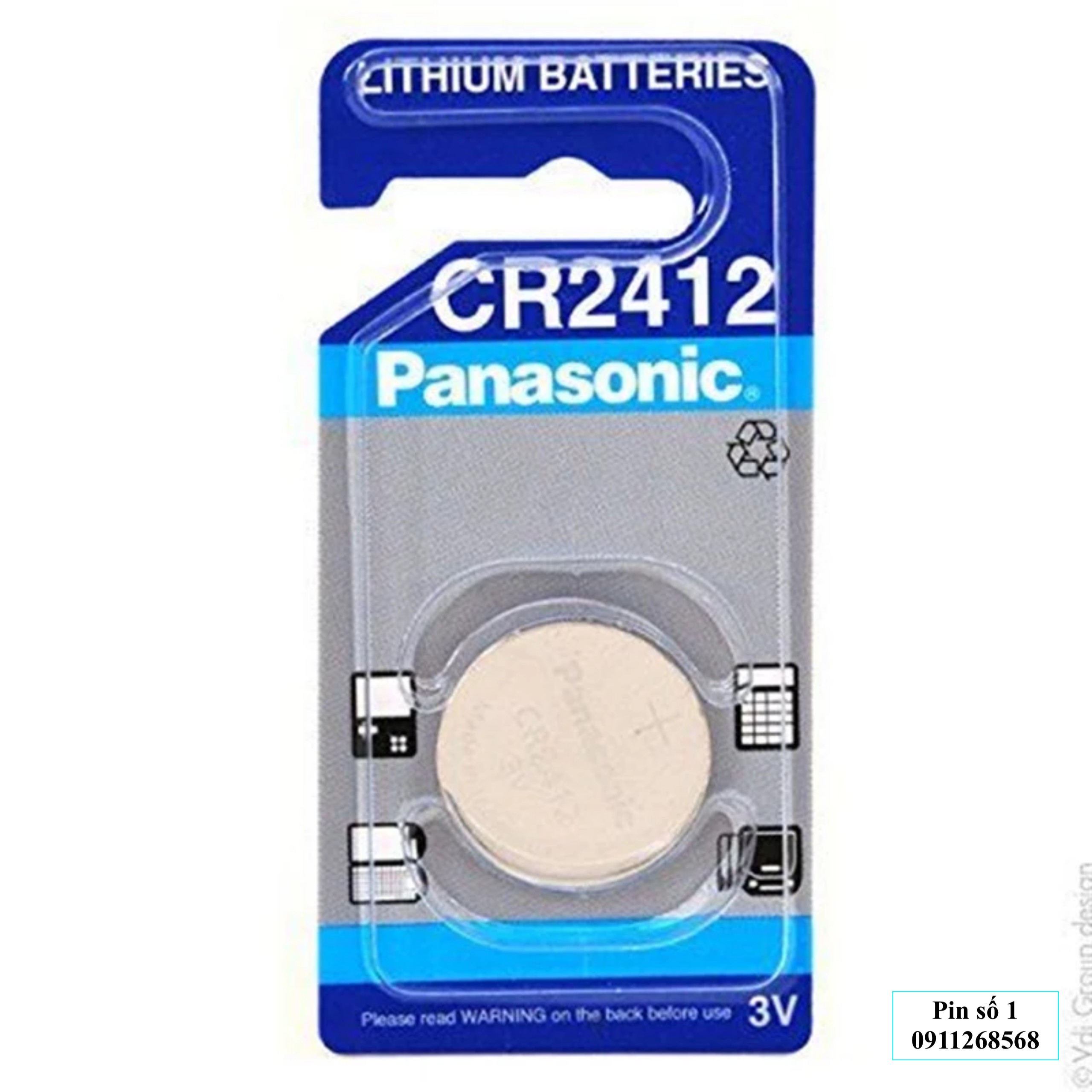 Vỉ 1 viên pin 3V Lithium CR2412 Panasonic