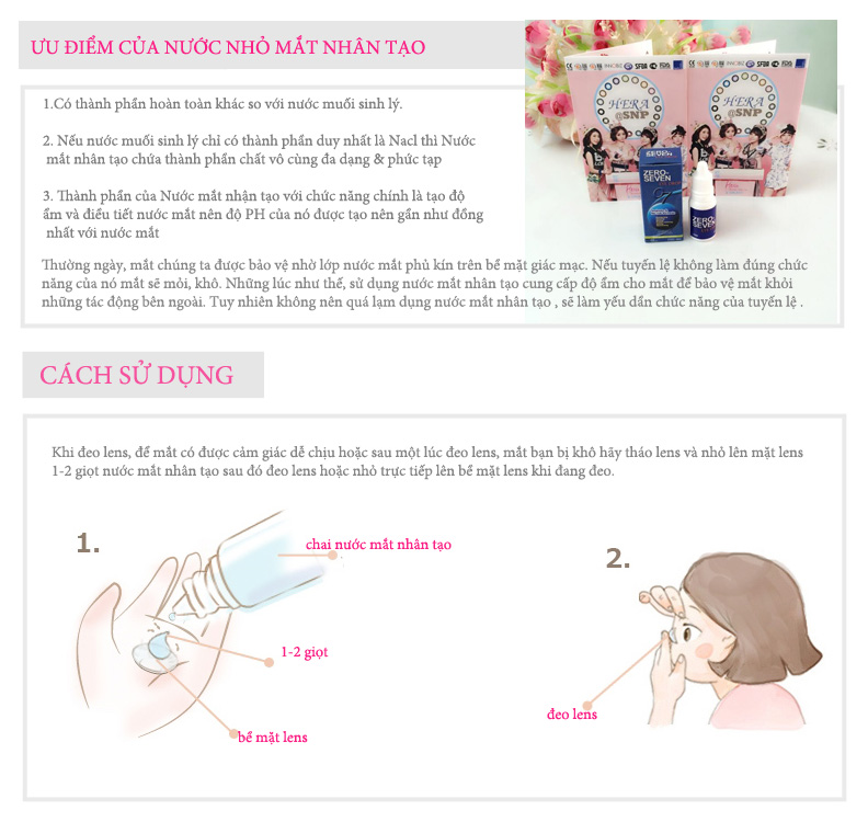 Nước nhỏ mắt đeo lens Hàn Quốc Zero Seven