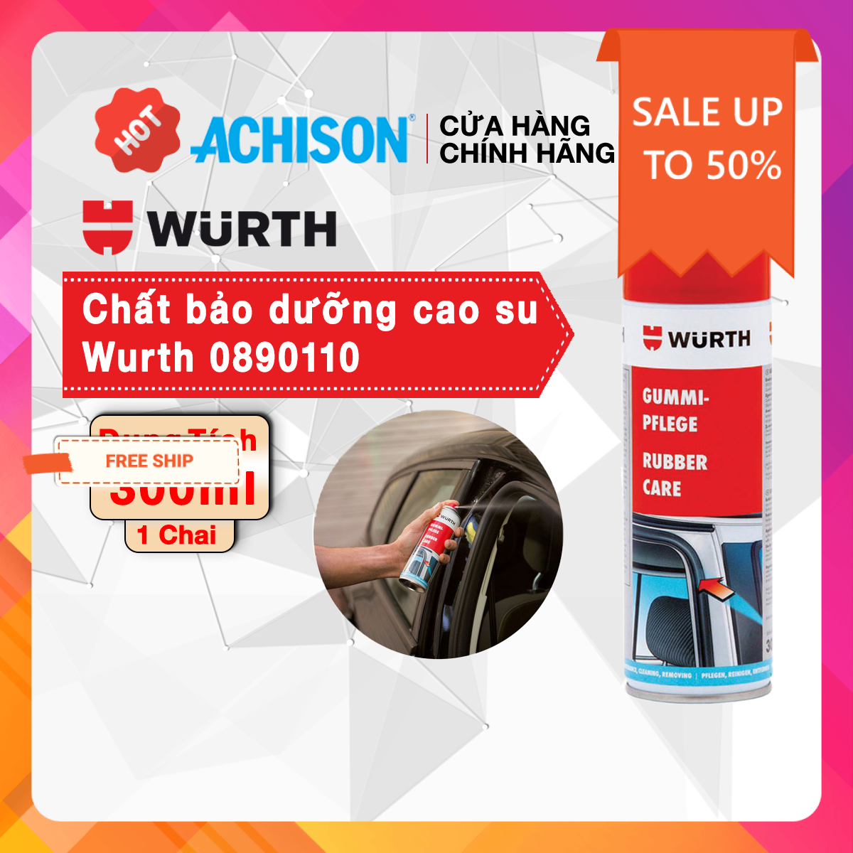 Chất bảo dưỡng cao su Wurth 0890110