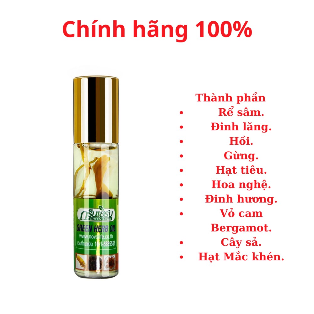 Dầu sâm thảo dược Thái lan Green Herb Oil 8cc .