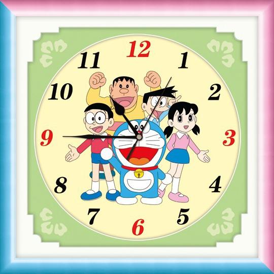 [HCM]Tranh đính đá đồng hồ Doremon 77392