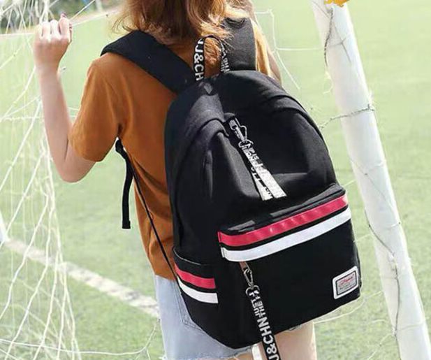 Balo Thời Trang Nam Nữ  2 Sọc Đỏ Trắng ( Size 30x38cm )