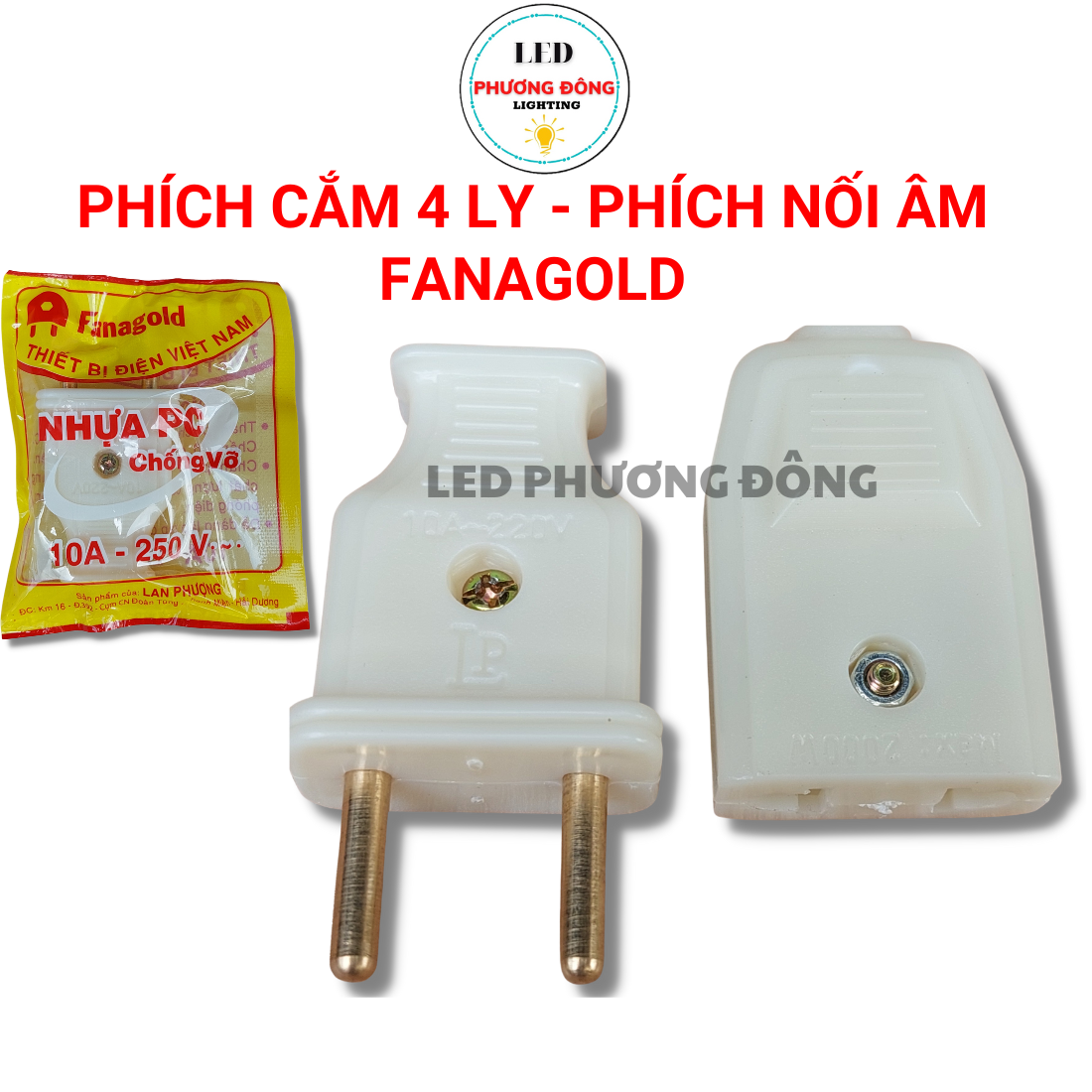 Phích cắm 4 ly - Phích nối âm Fanagold