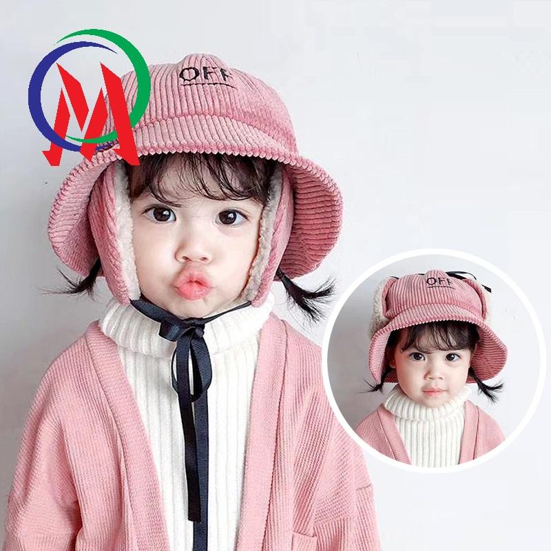 [HCM][Hàng hót giá rẻ] Nón nhung kẻ giữ ấm tai cho bé OFF