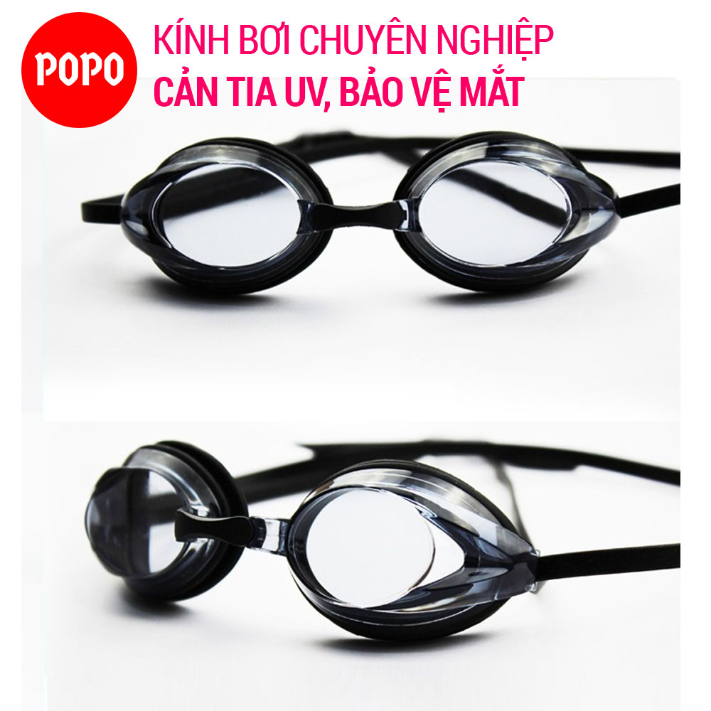 Kính bơi người lớn kính bơi thi đấu kính bơi nam, nữ chuyên nghiệp POPO 1154 mắt kiếng bơi siêu bền, nhỏ gọn chống tia UV, chống lóa, mắt kính trong suốt kiểu dáng thời trang
