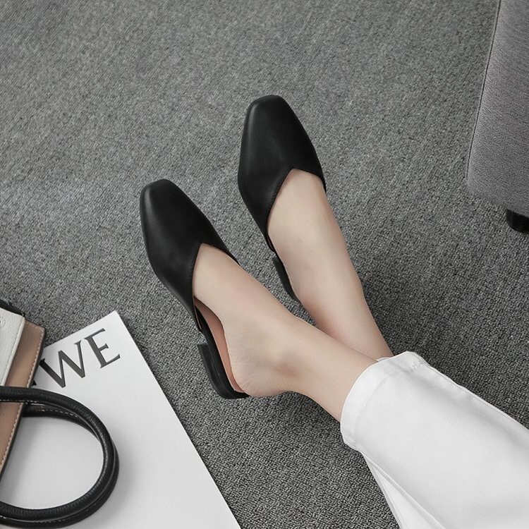 Dép sục nữ mũi nhọn da mềm gót 2f cực xinh