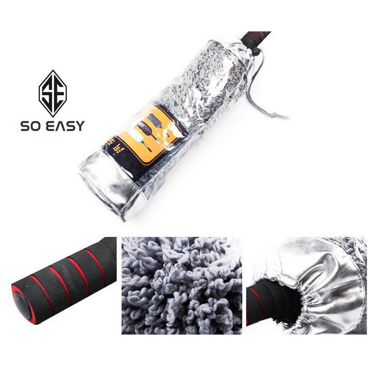 Cây chổi tròn lau bụi bằng sợi dầu, cán dài kim loại rửa xe, dọn nội thất cho xe hơi, xe ô tô, xe tải