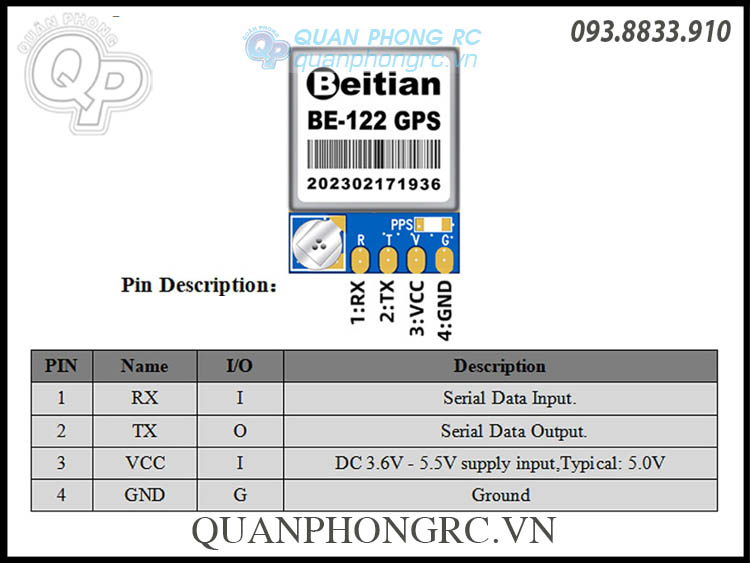 Beitian M10 BE-122 GPS Module dành cho máy bay điều khiển