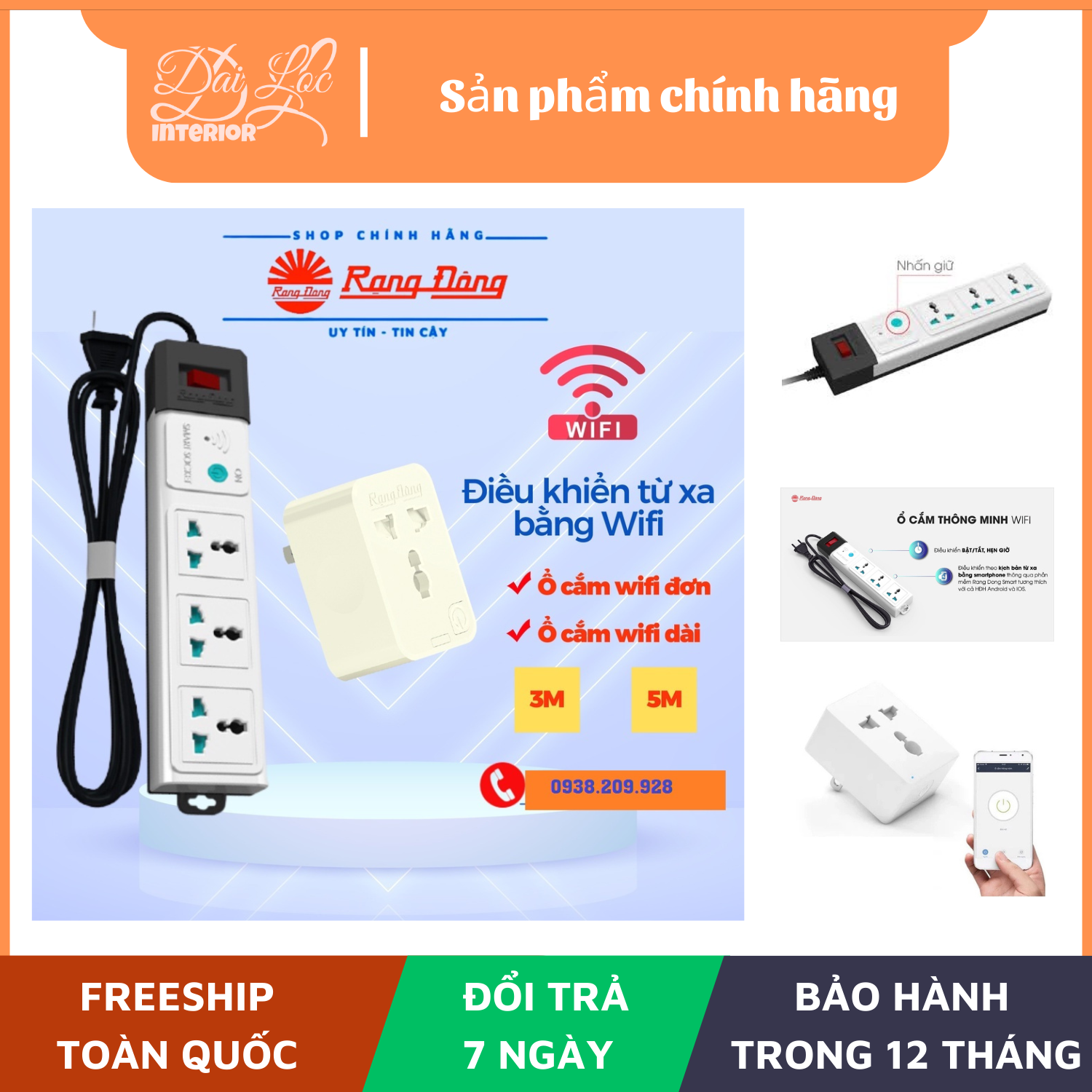Ổ Cắm Điện Đa Năng Thông Minh 3 Chấu Chịu Tải Wifi Rạng Đông Hẹn Giờ Bật Tắt Tự Động
