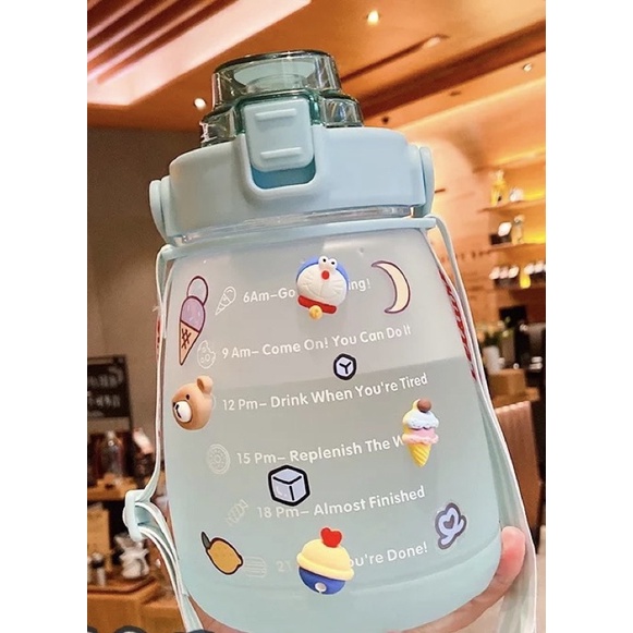 Bình Nước 1400ml,1L Cao Cấp. Bình Nước cute, có vạch chia
