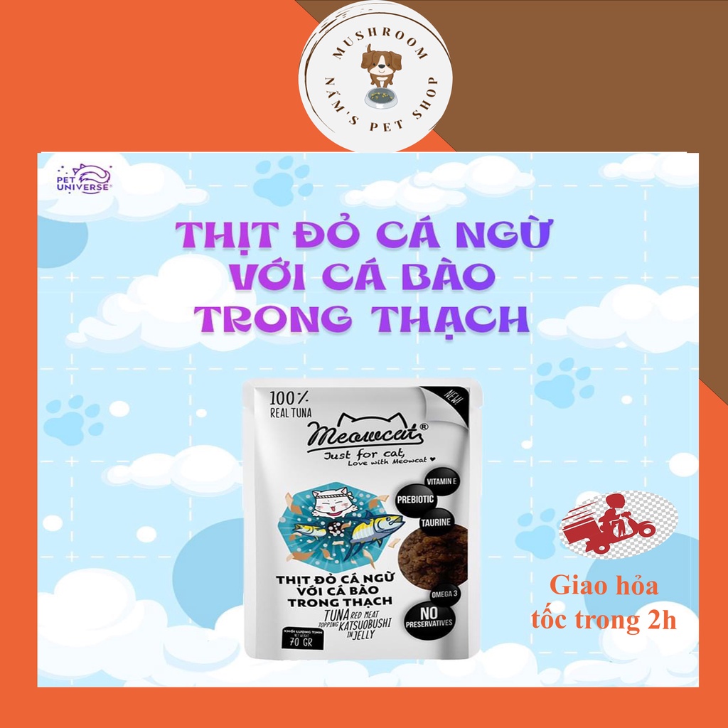 [Thùng 48 gói] Pate Meowcat gói 70g dành cho mèo