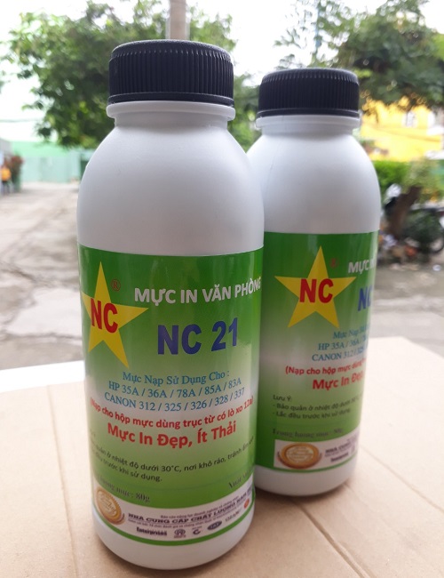 2 Mực nạp hộp thay thế HP 85a, 35a, 83a dùng trục từ có lò xo 12a. Bình, hủ mực bơm, đổ cho hộp mực máy in, TL 80gr
