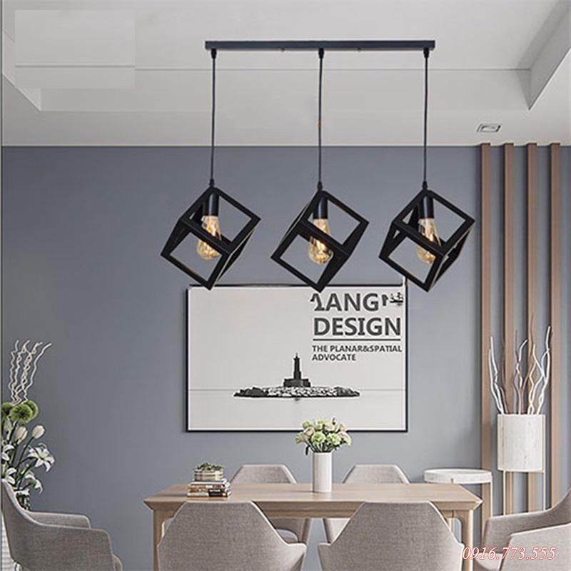 [HCM]đèn thả 3 hình LẬP PHƯƠNG đã bao gồm bóng LED