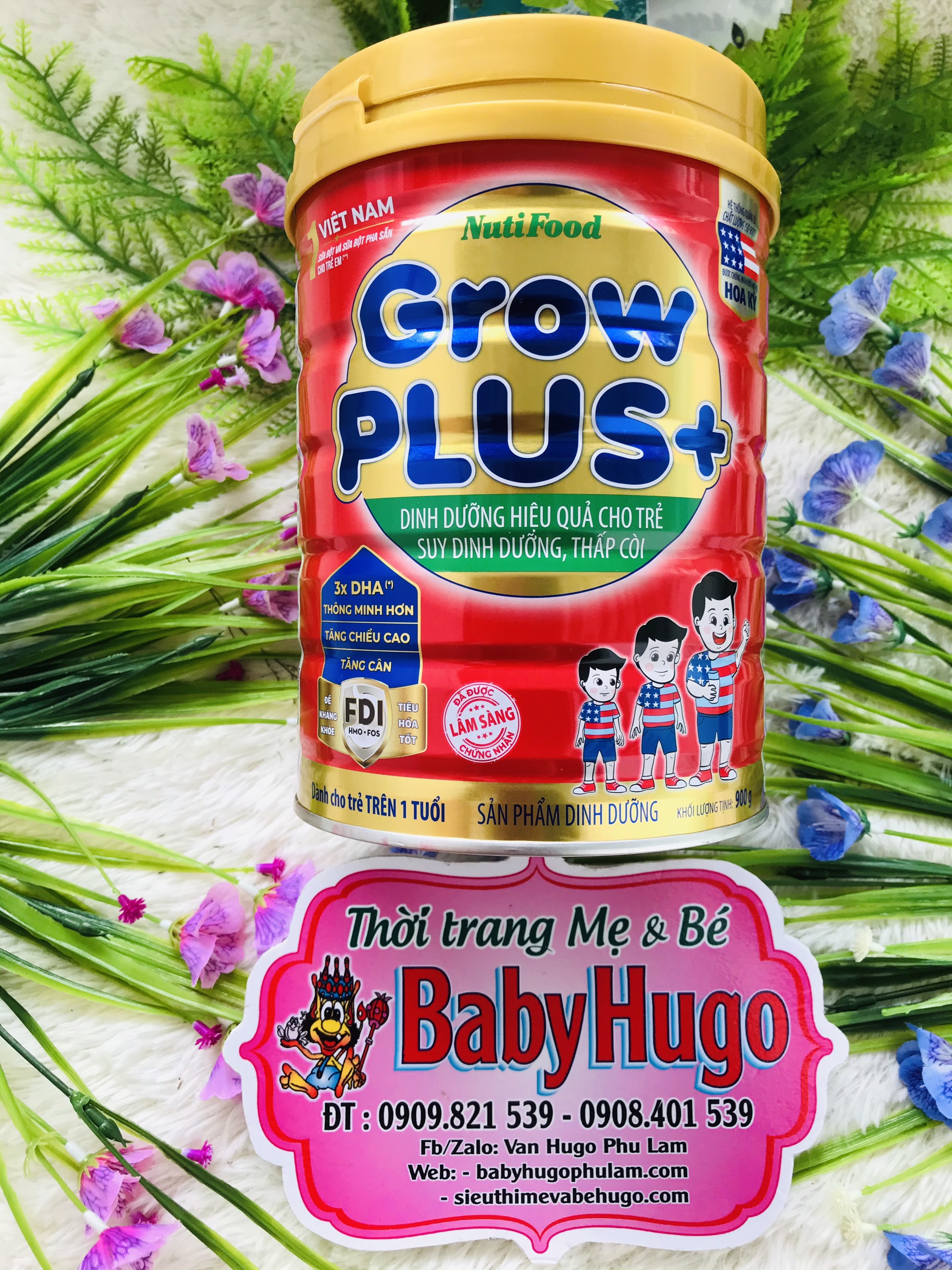[DATE MỚI] Nutifood Grow Plus+ Đỏ 900g.Bé từ 1 đến 10 tuổi