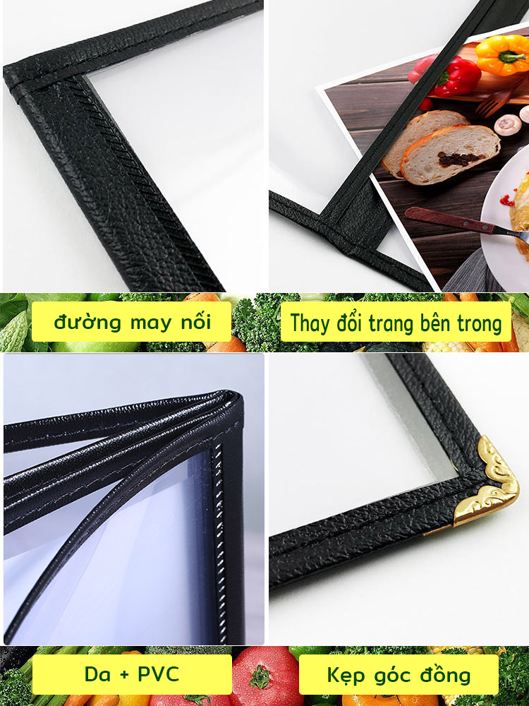 *Chất lượng rất tốt*Bìa menu trang 4/6/8 Kích thước A4 Đa dụng cụ