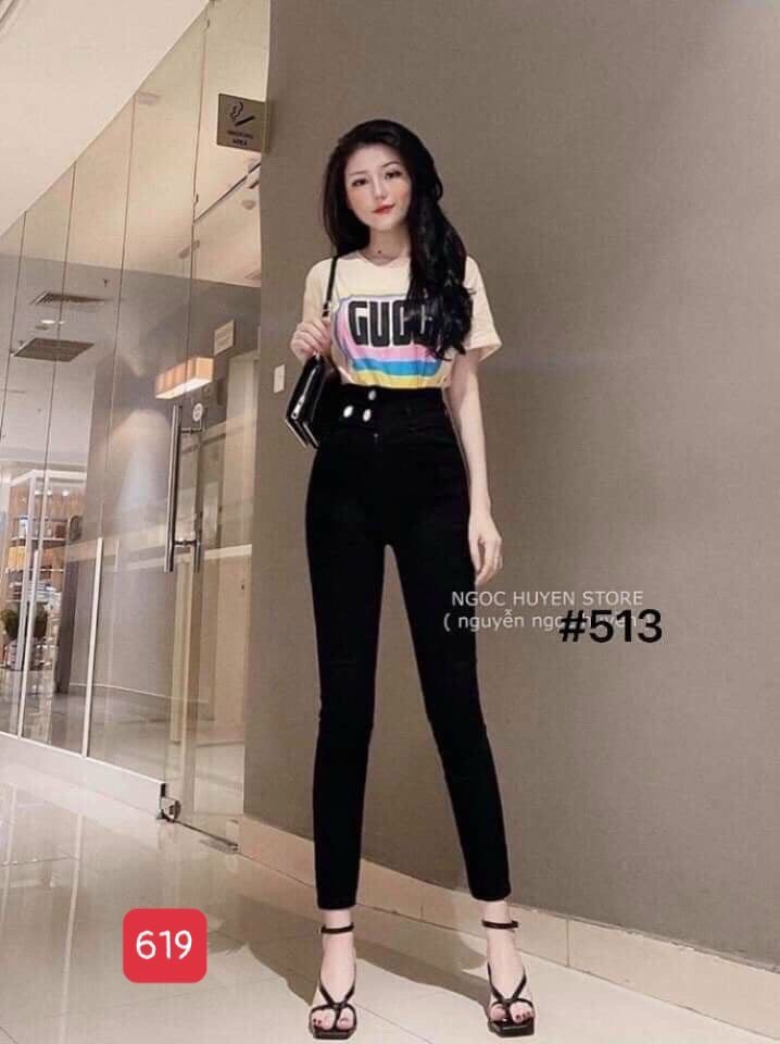 Quần jean nữ ôm body - quần jean nữ lưng cao co giãn - quần jean nữ cạp cao kiểu mới 2021 siêu hot thời trang cao cấp binstore94 bs619