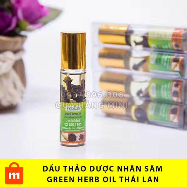 [HCM]【CHẤT LƯỢNG】 Dầu Lăn Thảo Dược Nhân Sâm Green Herb Oil Thái Lan - 8ml